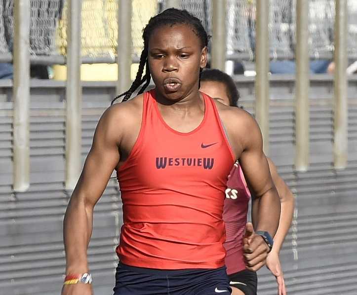 Westview's Colleen Uzoekwe won the 100, 200 and long jump at the 6A meet last year. (Photo courtesy Westview HS)