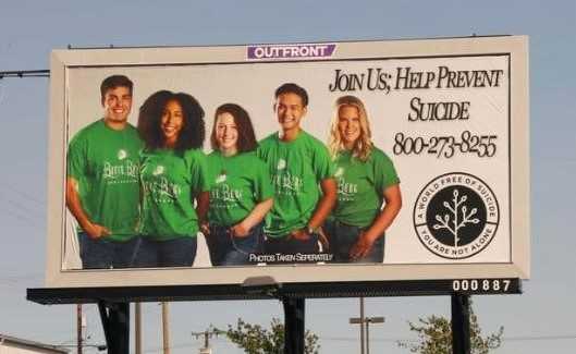 Carson Lydon (left) has teamed up to post eight billboards in the Eugene area that promote suicide prevention.