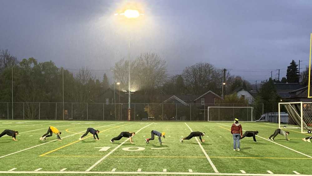 A Ram cohort putting the new lights to good use at Central Catholic