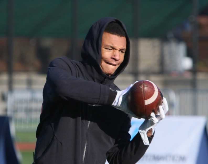 Central Catholic's Jordan King is among the top receivers on the West Coast, according to coach Steve Pyne. (Photo by Jim Nagae)