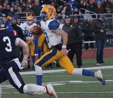 Heppner quarterback Jayden Wilson was clocked at 4.6 seconds in the 40. (Photo by Norm Maves Jr.)