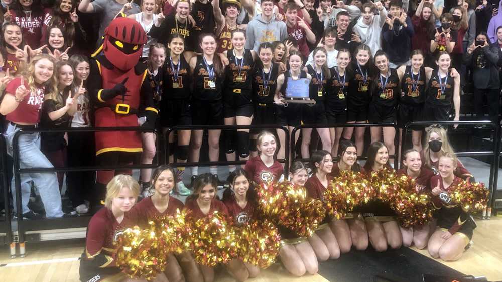 Everyone got together afterwards to celebrate Crescent Valley's first girls basketball state title in 44 years