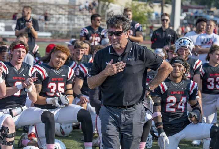 Charlie Hall coached Southern Oregon to the NAIA national semifinals in his first season in 2017. (Photo courtesy SOU)