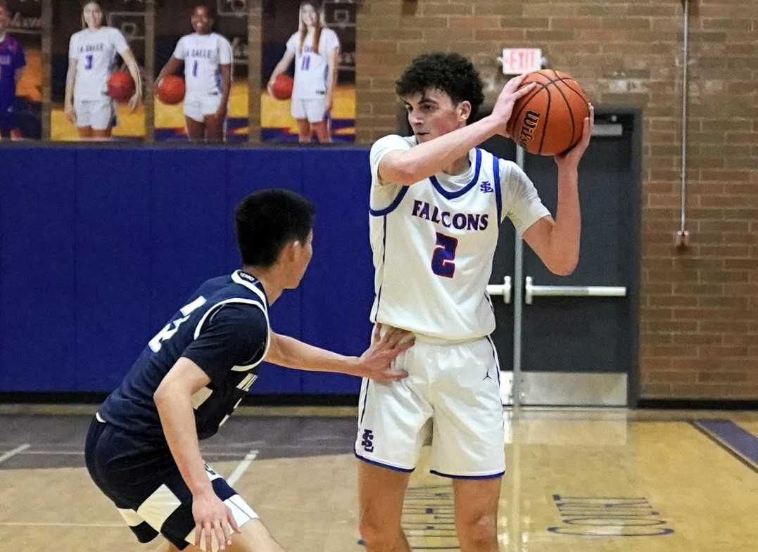 La Salle Prep senior guard Nick Robertson scored a team-high 17 points in Tuesday's win over Wilsonville. (Photo by Jon Olson)