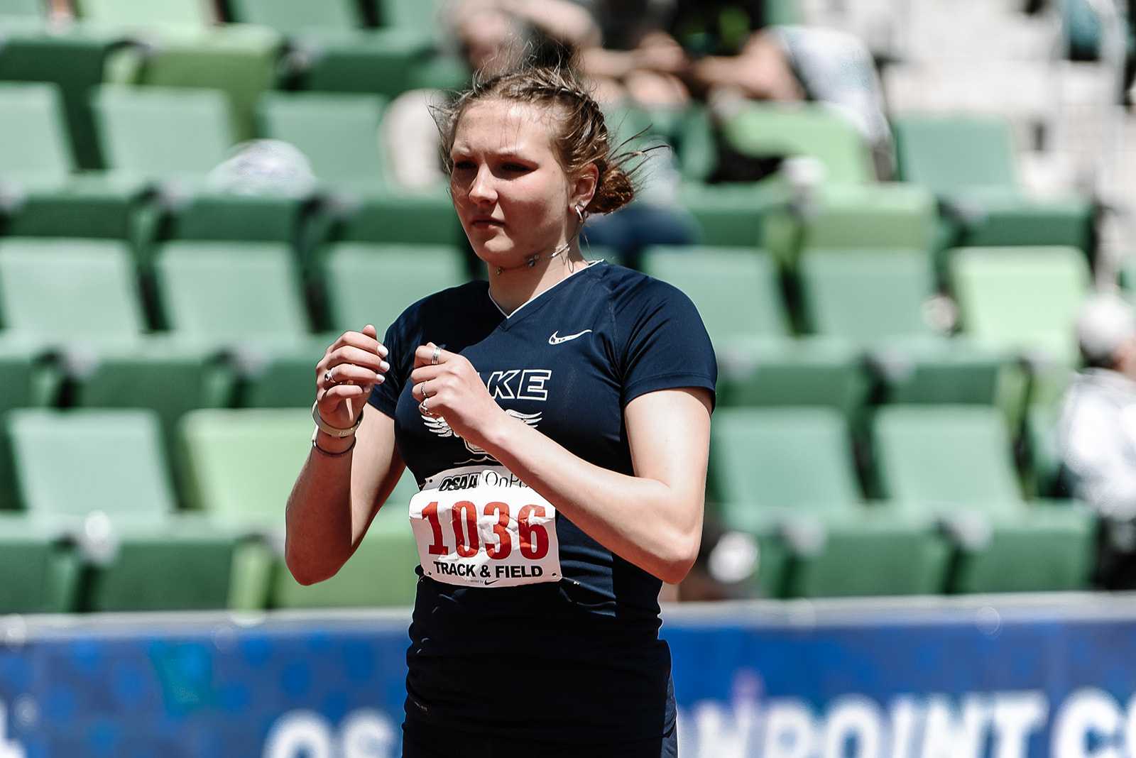 Lake Oswego's Mia Brahe-Pedersen won the 100 and 200 in the Arcadia Invitational on Saturday. (Photo by Fanta Mithmeuangneua)