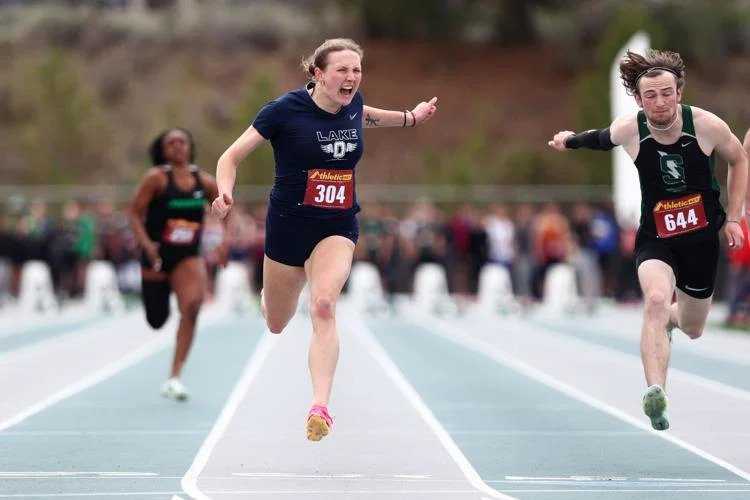 Lake Oswego's Mia Brahe-Pedersen ran the 100 meters in 11.08 seconds Saturday at Summit. (Joe Kline/Bend Bulletin)