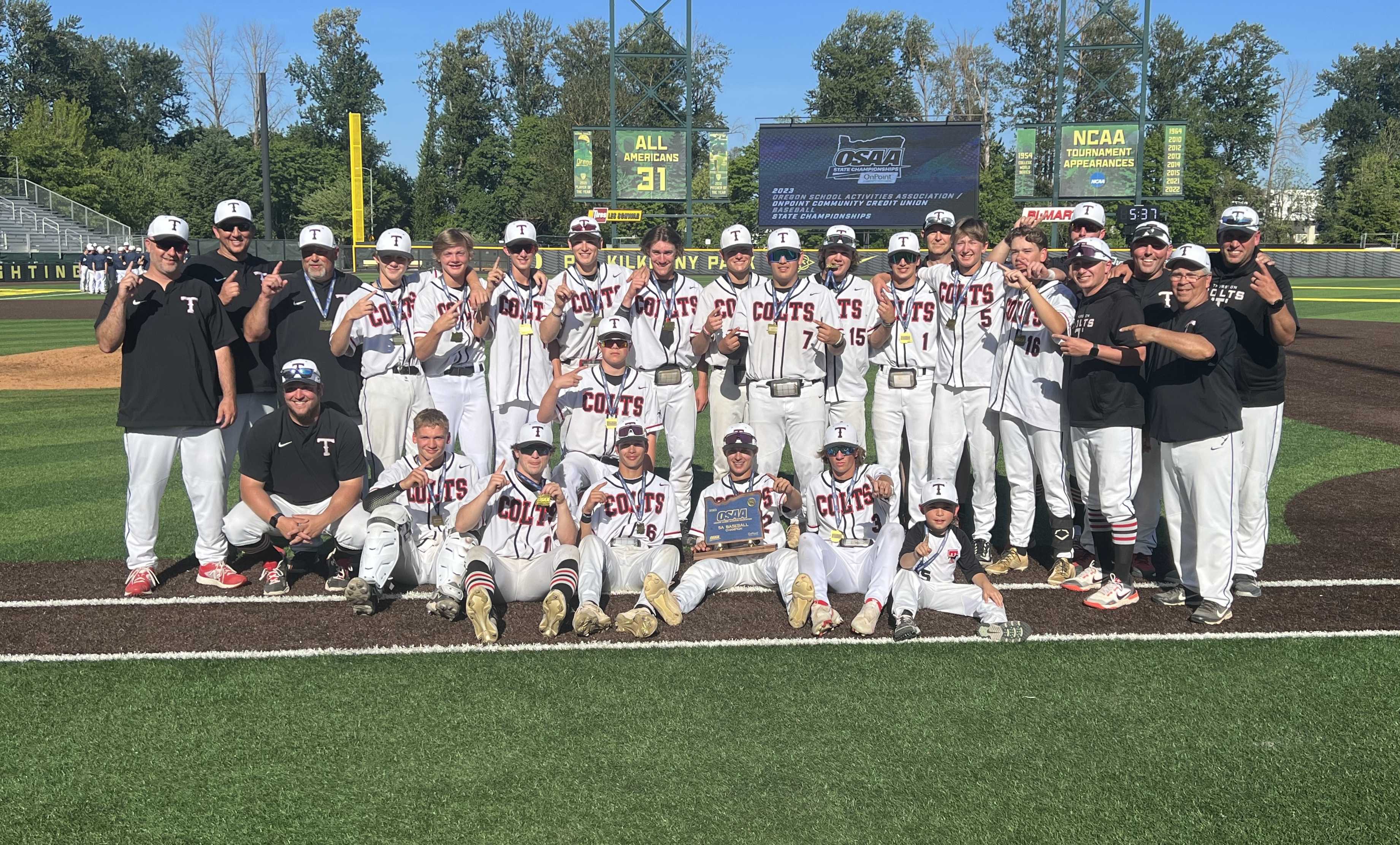 Thurston won its second 5A baseball state championship with a 2-1 win in eight innings over West Albany on Saturday at PK Park.