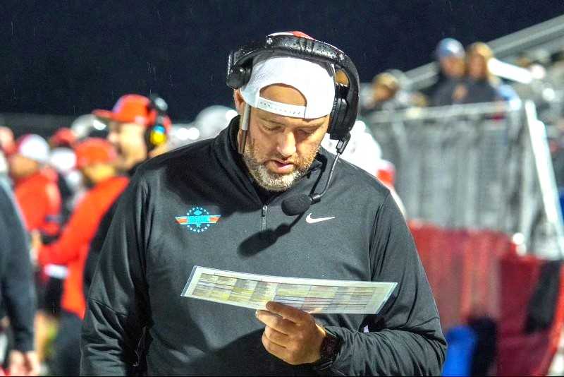 Former South Salem quarterback Josh Vanlue has been the team's offensive coordinator since 2016. (Photo by Sam Mendez)