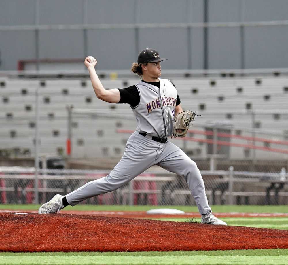 UVC senior Daniel Withers was a stabilizing force on the mound for the state-champion Monarchs (Jon Olson)