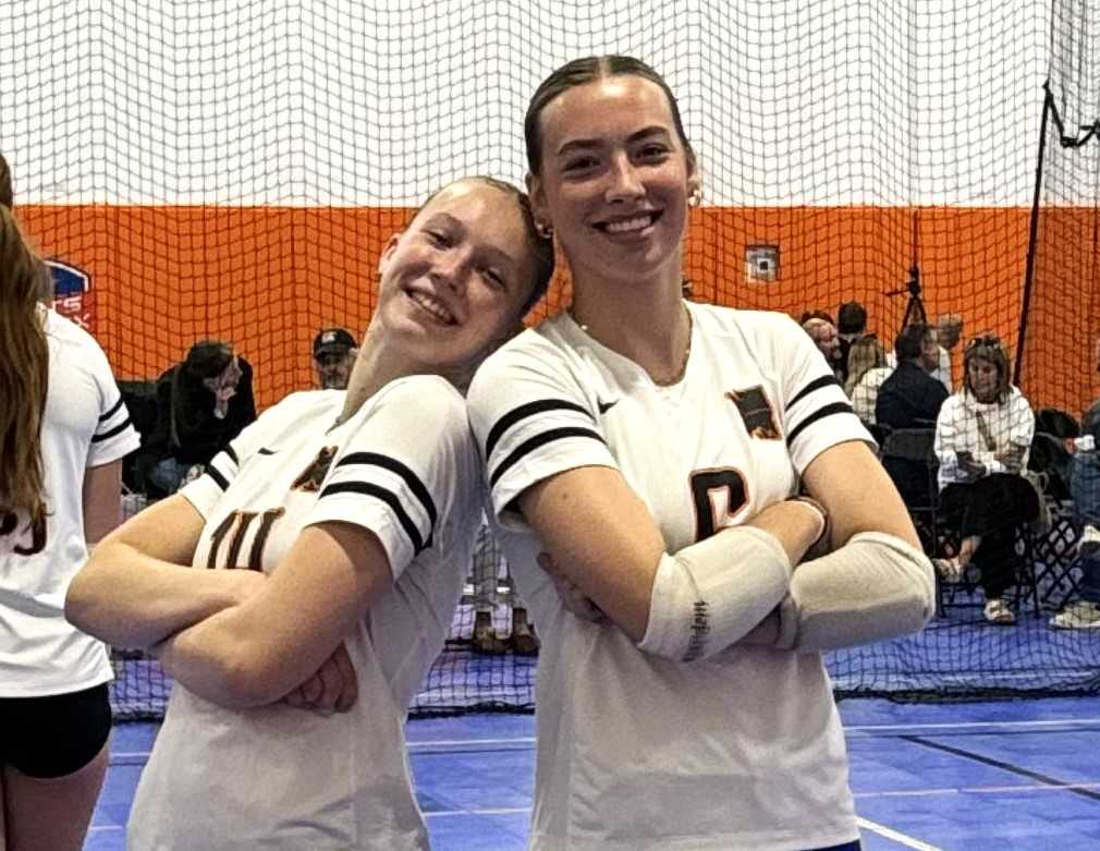 McDaniel setter Lily Mae Buerkle (left) and Salem Academy hitter Emma Brewer will lead NPJ into USAV nationals in Las Vegas.