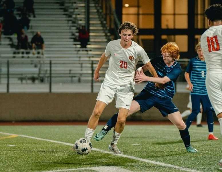 Sophomore Cal Spear (20) is part of a Beaverton back line that has held foes to one goal this season. (Courtesy Beaverton HS)