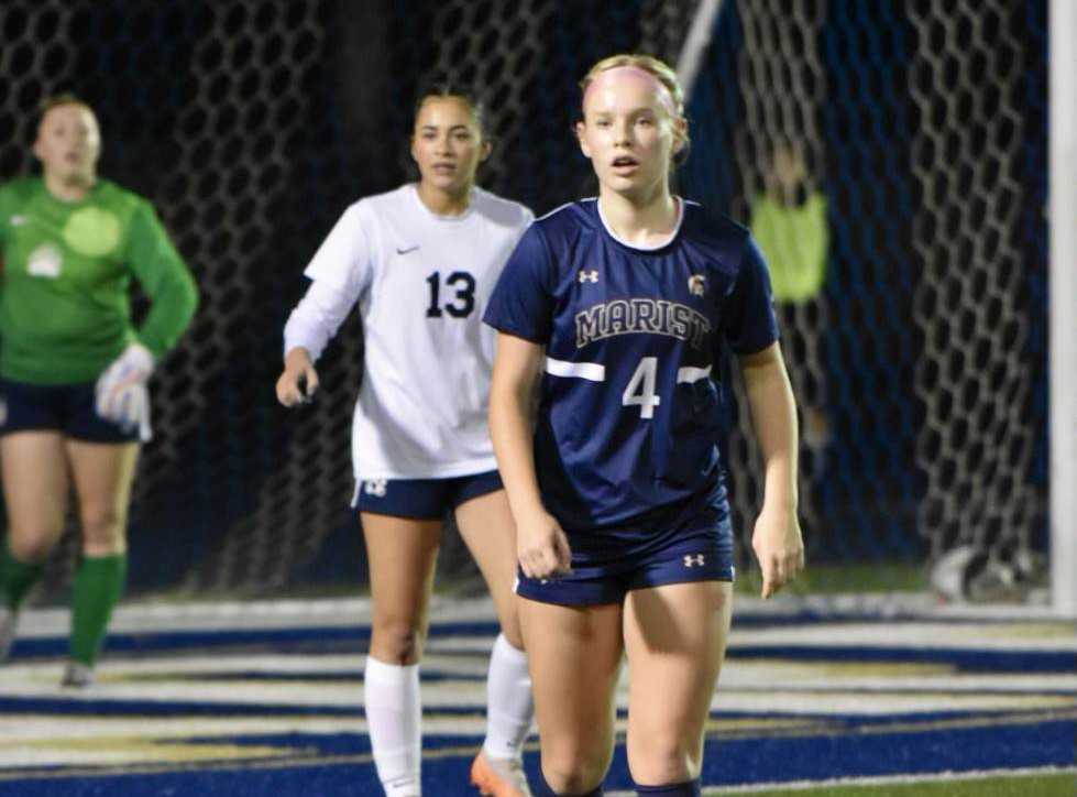 Marist Catholic sophomore Libby McLaughlin (4) has flourished this season 21 goals and 28 assists. (Photo by Leticia Ficek)