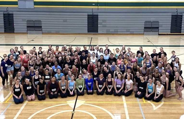 Dancers participating in the all-state audition.