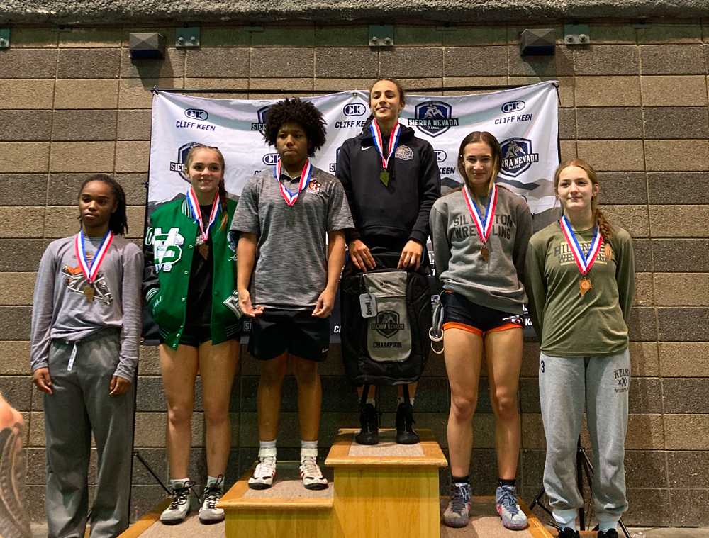 Layla Morris of Mountainside (top of podium) remains unbeaten after defeating a national champion to win at Sierra Nevada