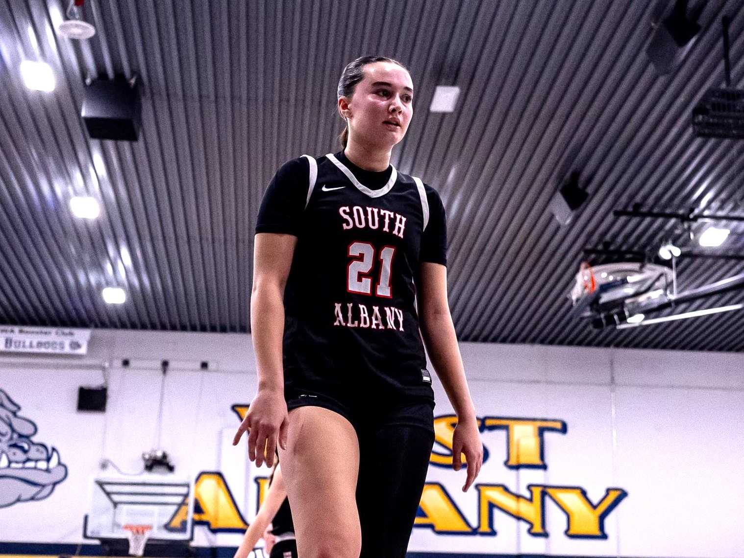 South Albany's Taylor Donaldson, a 6-foot junior, is averaging 24.0 points and 8.1 rebounds this season. (Photo by Tayler J)