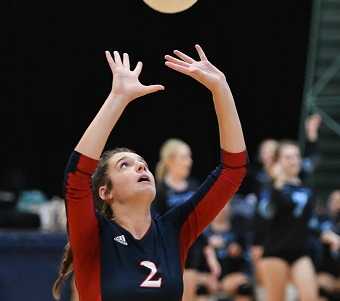 Kennedy's Ellie Cantu had 21 assists against Santiam. (Photo by Andre Panse)