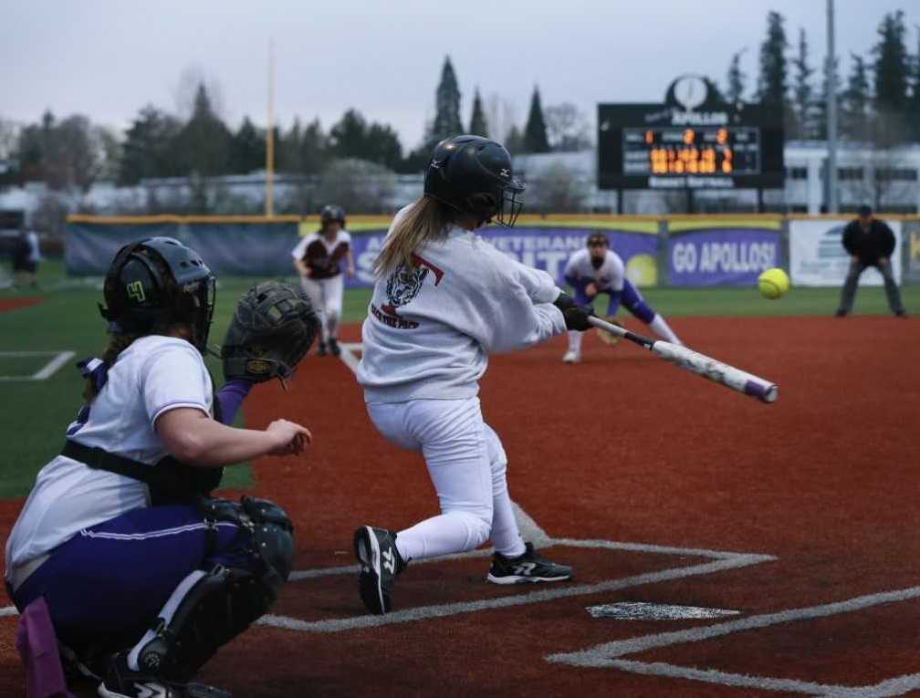 Andrea Gomez had an RBI in Tualatin's 7-6 win at Sunset on Friday. (Photo by Mark Johansen)