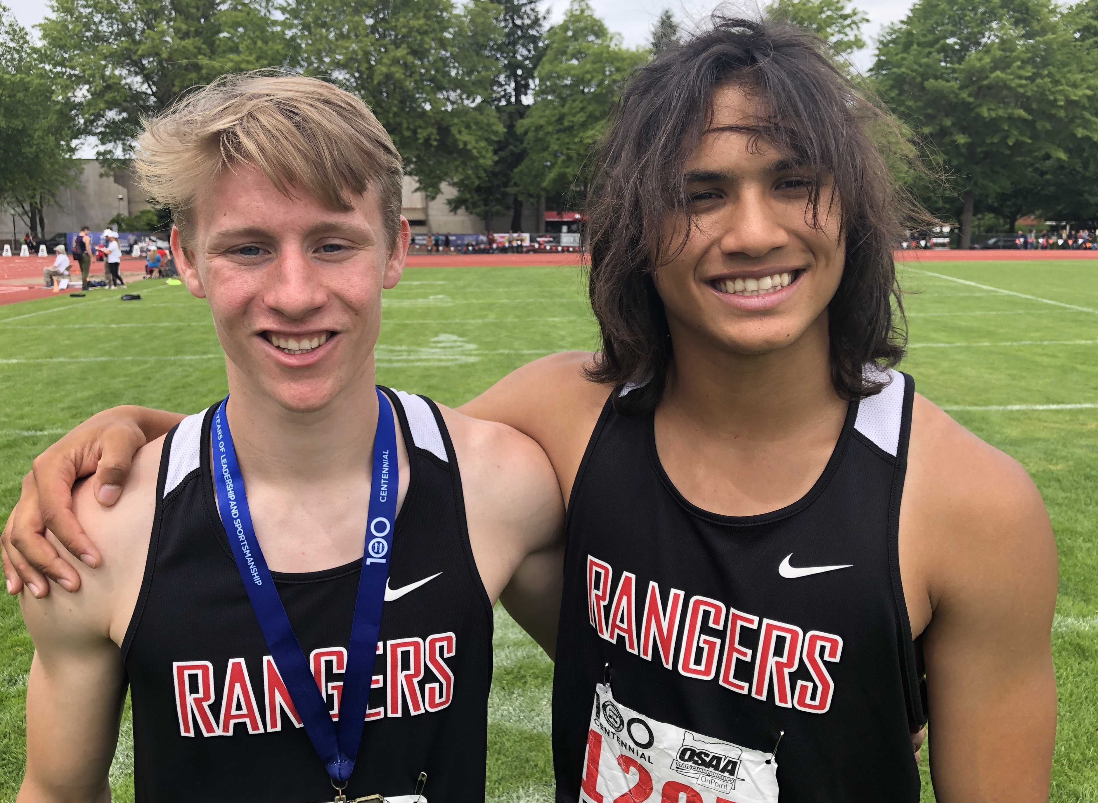 Tanner Masterson (left) and Asa Farrell helped lead Dufur to the 1A title Saturday.