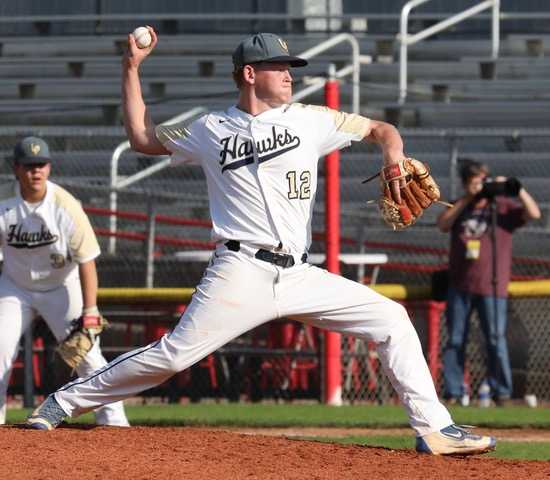 Adam Plant of LaPine scattered seven hits, struck out nine and didn’t give up an earned run Friday. (Photo by Norm Maves Jr.)