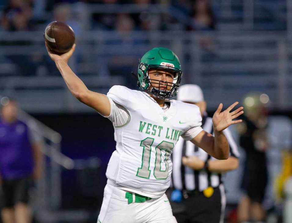 Senior Ethan Coleman takes over as West Linn's quarterback this season. (Photo by Brad Cantor)