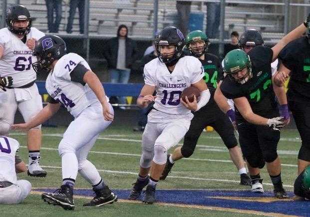 Cascade Christian quarterback Kiegan Schaan has accounted for 15 touchdowns this season. (Photo by Norm Maves. Jr.)