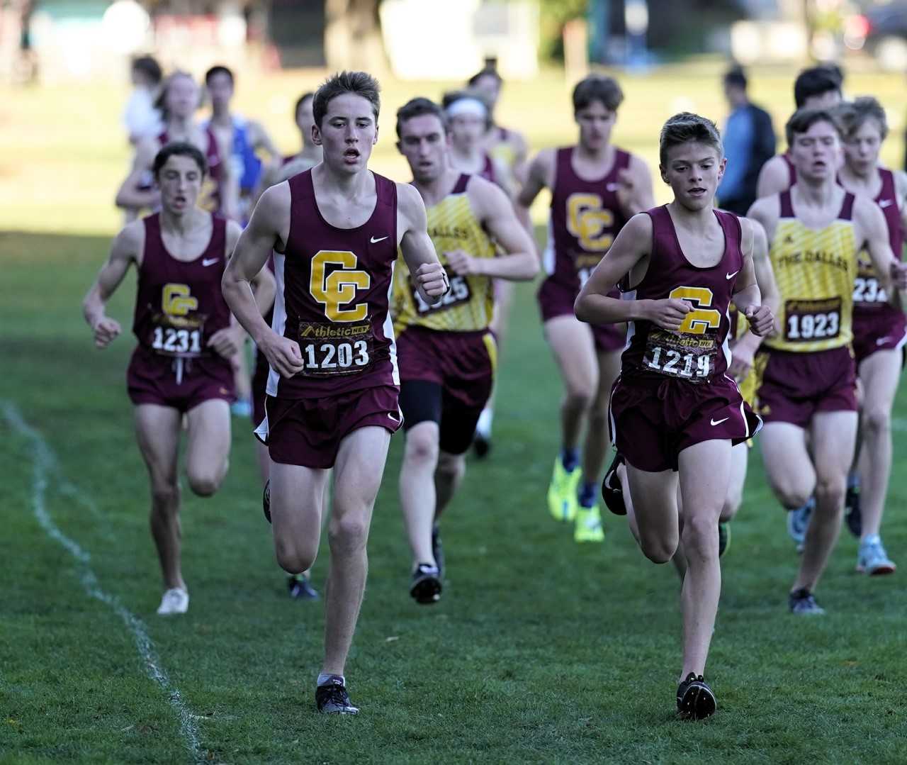 Central Catholic edged Clackamas by two points to win the Mt. Hood Conference district meet. (Photo by Jon Olson)