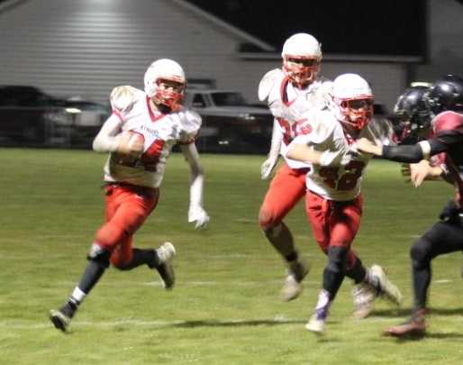 Dufur quarterback Cooper Bales (24) is piling up the rushing yards of late. (Photo by Robert Wallace)