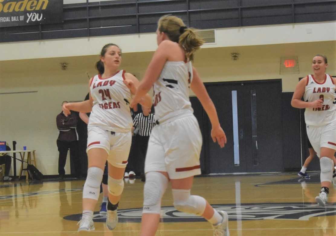 Clatskanie's Maya Helmen (24) gets back on defense after scoring a basket Monday. (Photo by Jeremy McDonald)