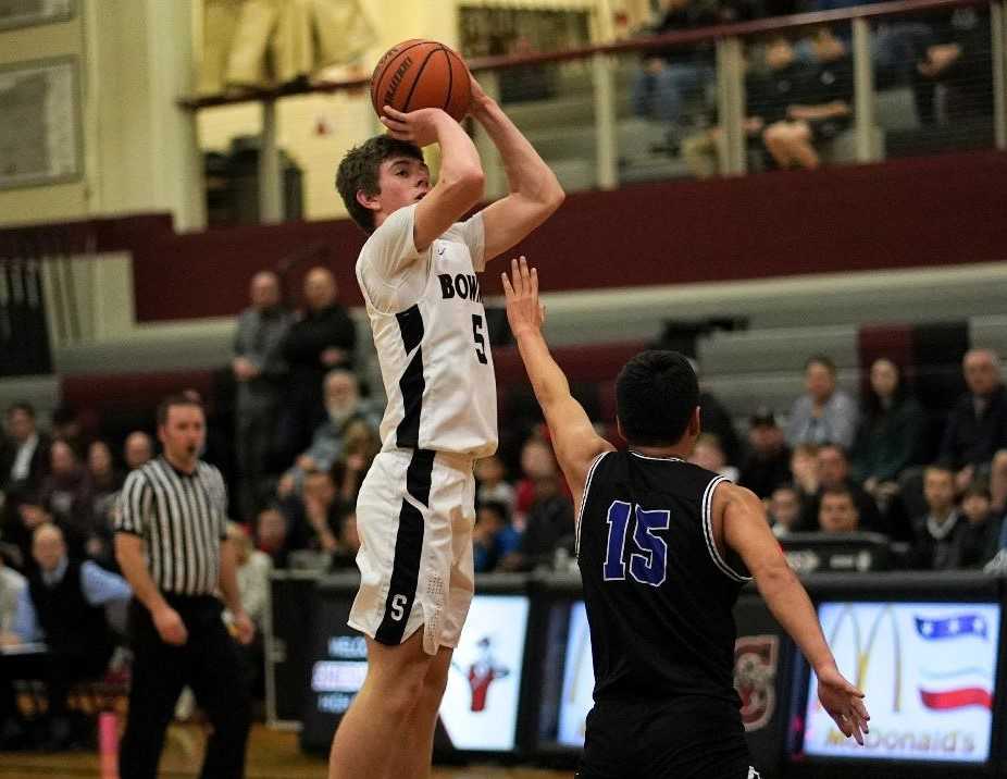 Sherwood's Asher Krauel made 11 of his 15 three-point attempts Wednesday night. (Photo by Jon Olson)