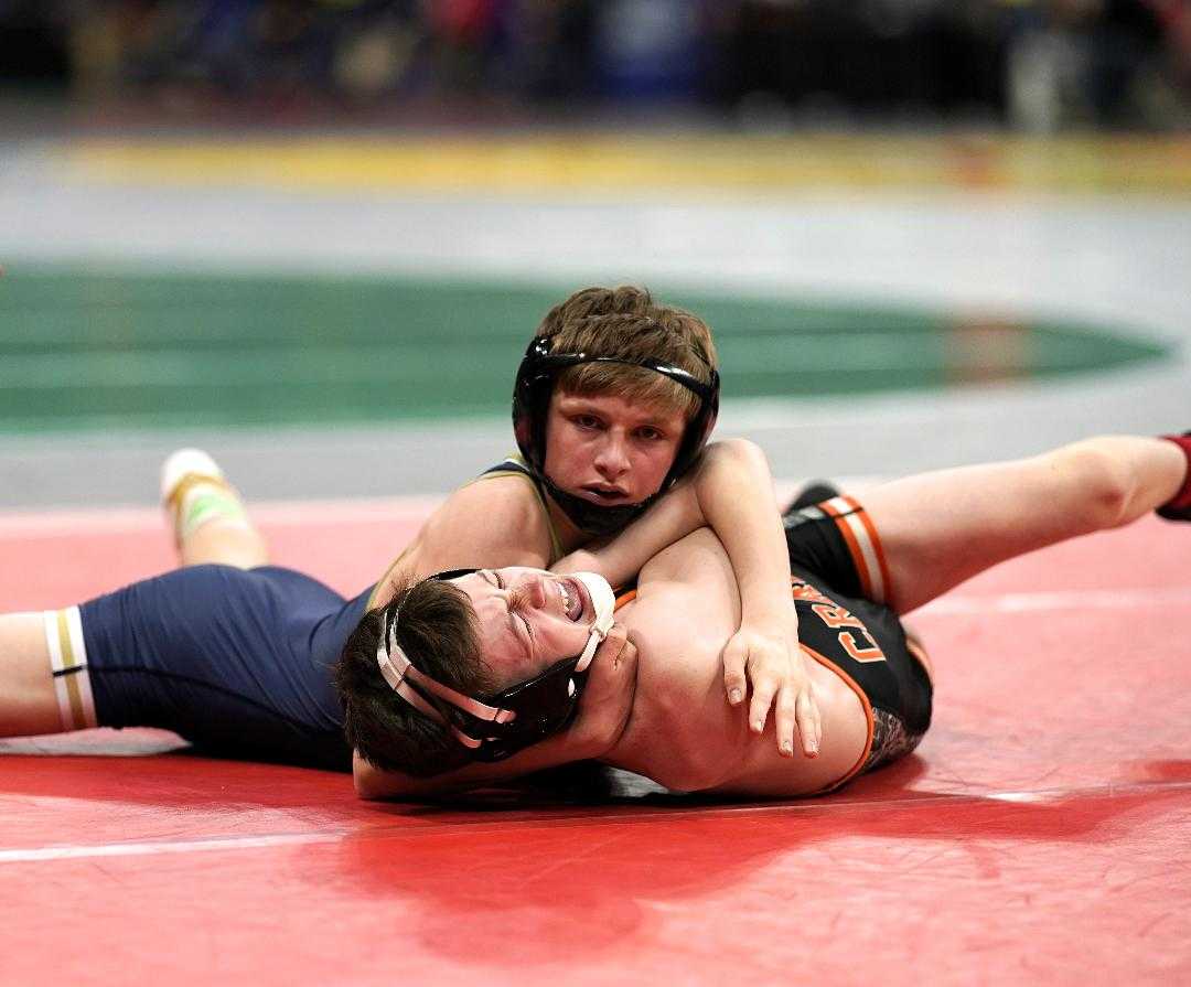 Tucker Bonner is among four Crook County wrestlers to advance to Saturday night's finals. (Photo by Jon Olson)