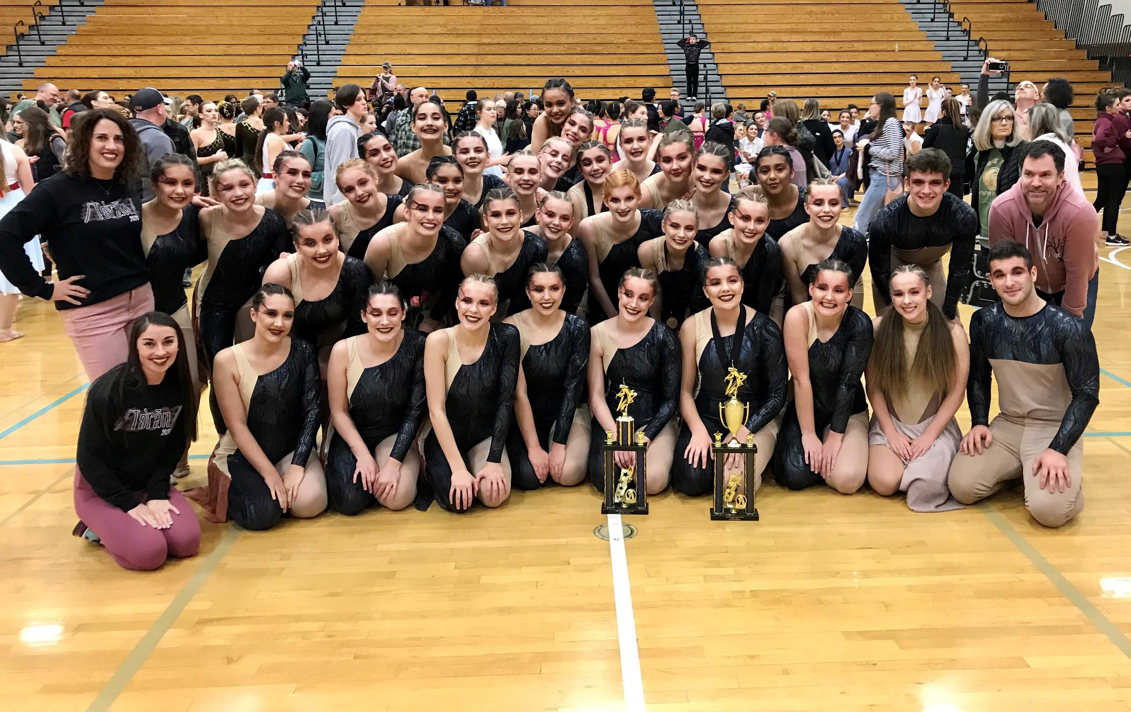 The Cougar Dancers after winning the Show Division and Grand Champion honors at Liberty.