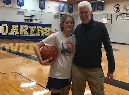 Oakland coach Don Witten with granddaughter Fontelle