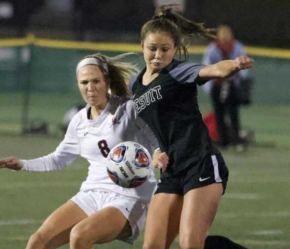 Jesuit's Callan Harrington (right) scored a state-record 55 goals last season. (Photo by Norm Maves Jr.)