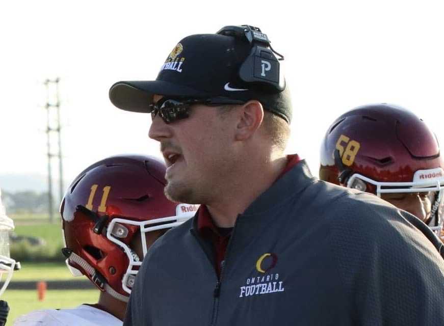 Greg Simmons has served as Ontario's line coach for the last eight seasons. (Photo by Larry Gillum)