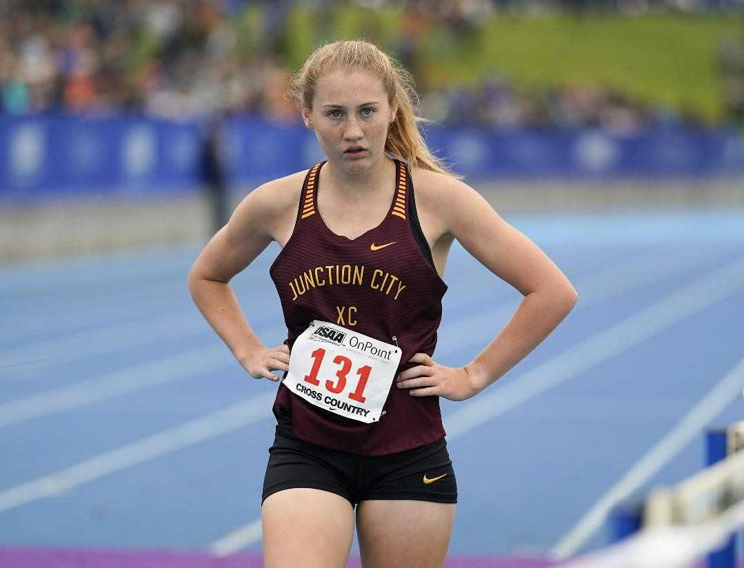 Anika Thompson holds Junction City records in the 1,500 and 3,000 meters. (Photo by Jon Olson)