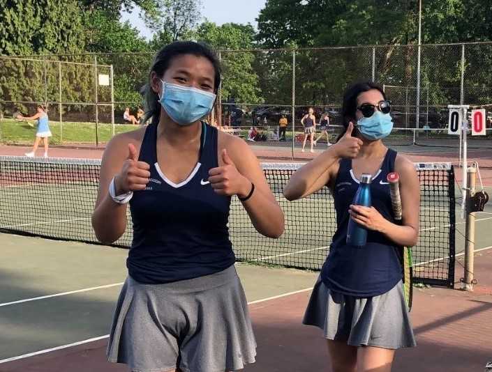 The St. Mary's Academy team of Vy Lam (left) and Olivia Kuchela (right) is 8-0. (Photo courtesy St. Mary's Academy)