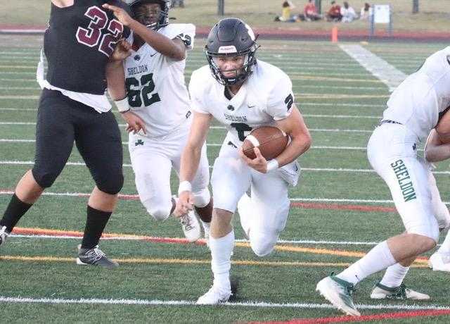 Sheldon's Brock Thomas has accounted for 10 touchdowns in two games. (Photo by Norm Maves Jr.)