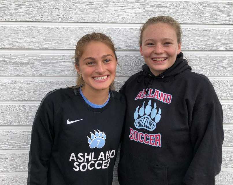 Emmeline Clark (left) and Ini Hammond (right) have combined for 11 goals and nine assists for Ashland this season.