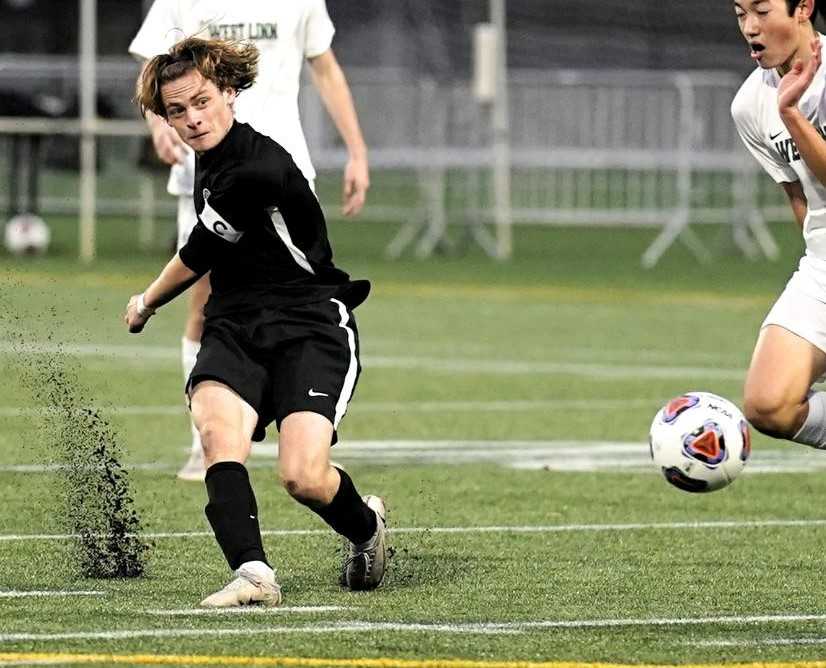 Summit's Nani Deperro had two goals in the 6A final against West Linn, giving him 32 for the year. (Photo by Jon Olson)