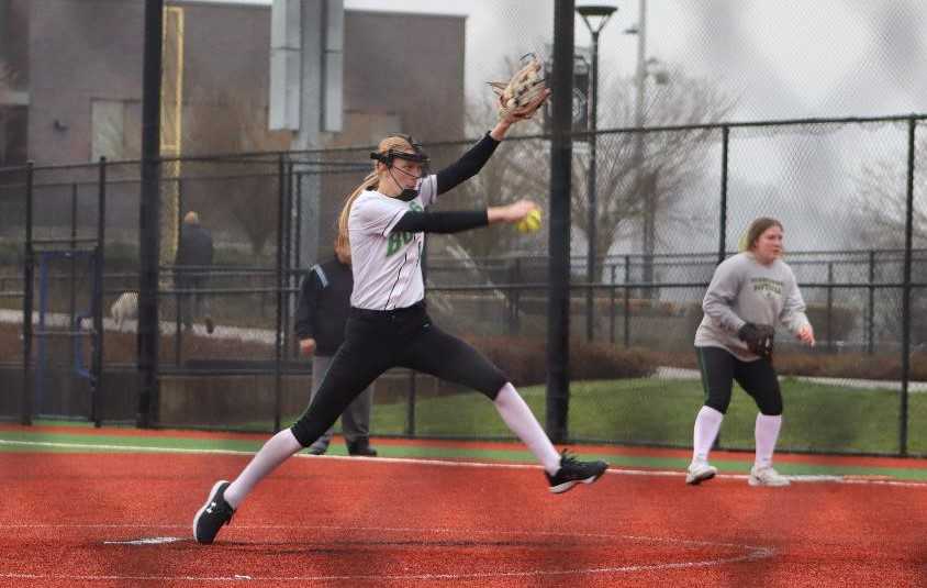 Pendleton senior Sauren Garton struck out 30 in 12 innings at the Hawks Invitational this week. (Photo by John Taber)