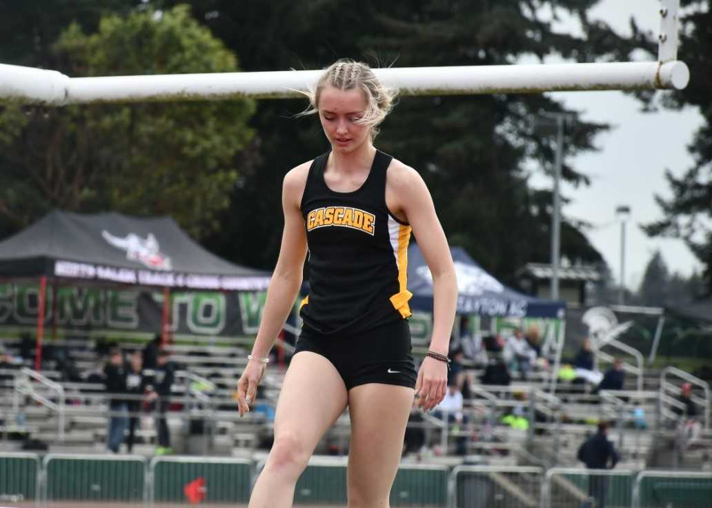 Emma Gates, a two-time 4A high jump champion, picked up a PR at an indoor meet in February. (Photo by Jeremy McDonald)