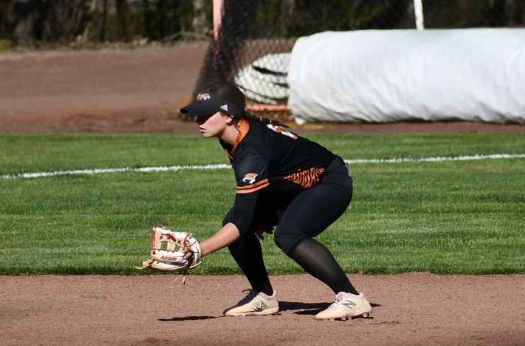 Yamhill-Carlton shortstop Kati Slater has played outstanding defense behind Briley Ingram. (Photo courtesy Yamhill-Carlton HS)