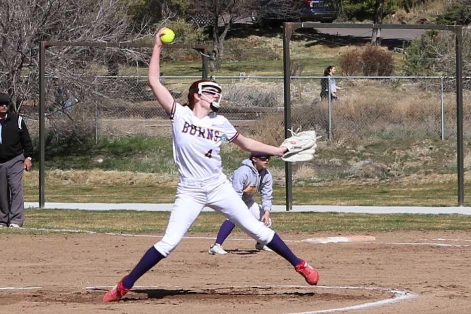 Sophomore Ayla Davies has struck out 247 in 108 innings and has a 0.84 ERA this season for Burns. (Photo by Kirk Davies)