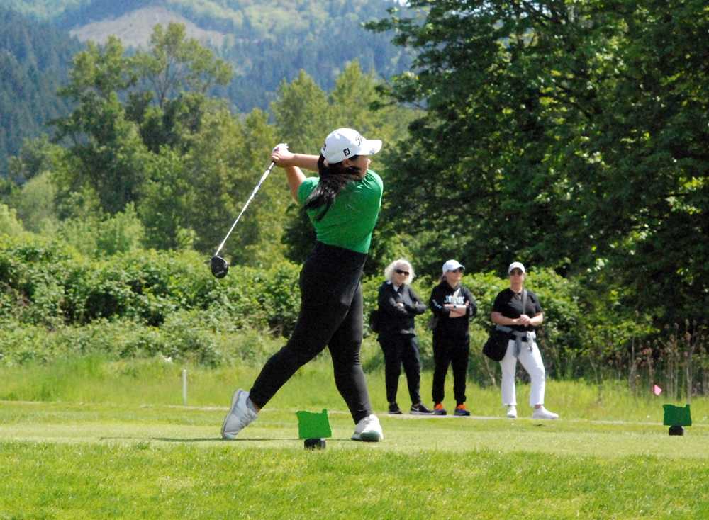 Kyra Ly shows the form that allowed her to overpower Emerald Valley to win the 6A state tournament by 16 strokes