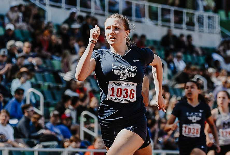 Mia Brahe-Pederson finished second in the 100 and 200 at the U-20 national championships. (Photo by Fanta Mithmeuangneua)