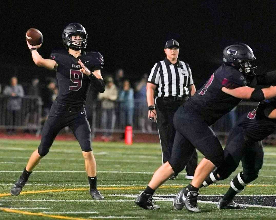 Tualatin's Jack Wagner, an Idaho commit, has passed for 2,426 yards and 27 touchdowns this season. (Photo by Jon Olson)
