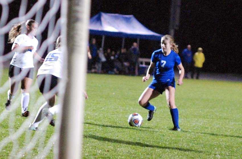 Annika Holliday stares down a good chance for Catlin Gabel in Tuesday's decisive win over Blanchet Catholic