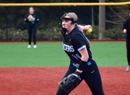 Lakeridge junior ace Delaney Hoyle has fanned 91 in 40 innings and is hitting .722 with seven homers. (Photo by Madeline Bell)