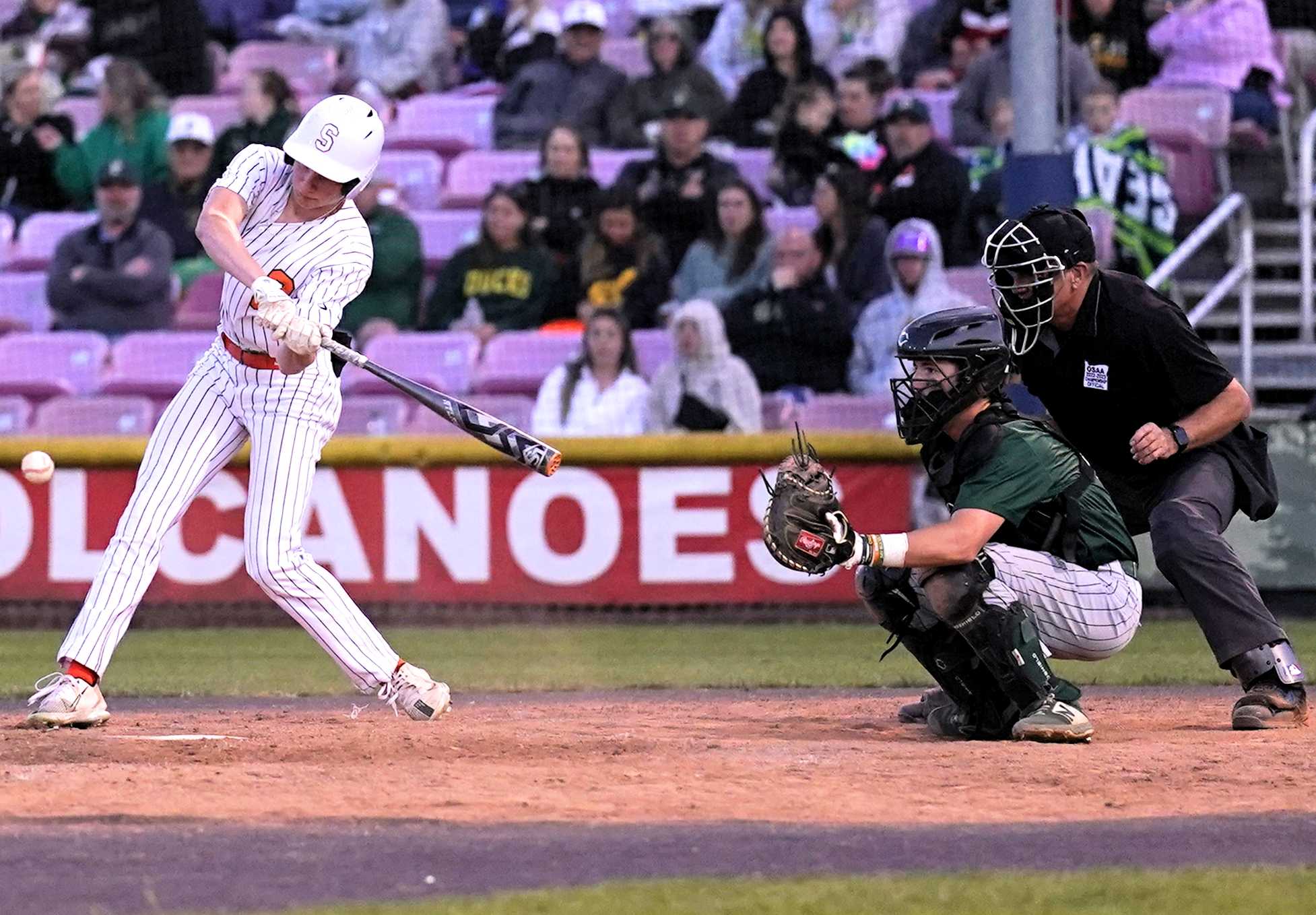 Quinton Olson had three conseceutive hits to help fuel Scappoose's late rally to the 4A title (Jon Olson)