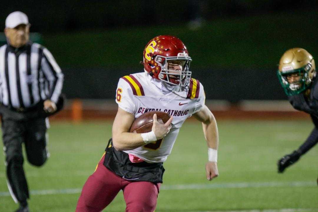 Central Catholic quarterback Cru Newman passed for 26 touchdowns and ran for 11 scores last season. (Photo by Jim Nagae)